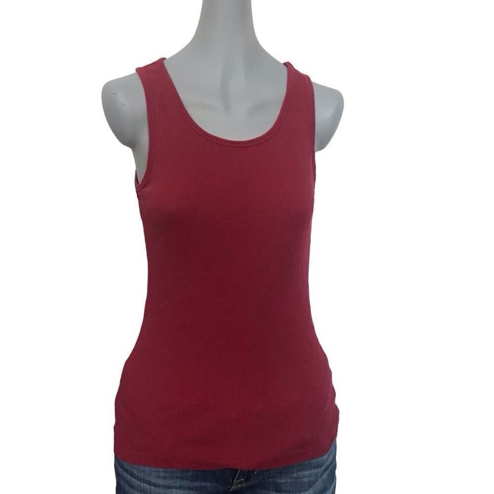 Lola Red Ribbed Stretchy‎ Racerback Tank Top size xl
